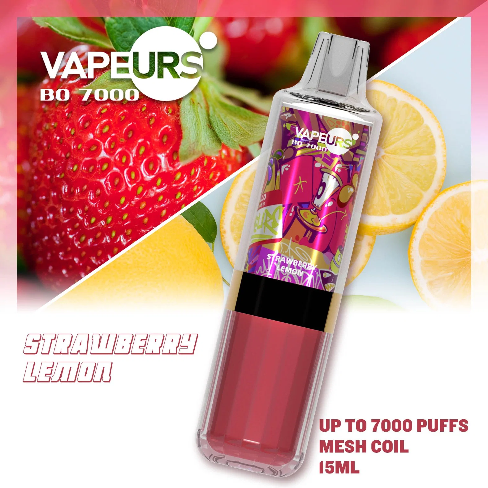 Vapeurs Bo7000 Puffs New Disposable/Chargeable Vape Battery Mint/Fruit Flavored USA Wholesale/Supplier