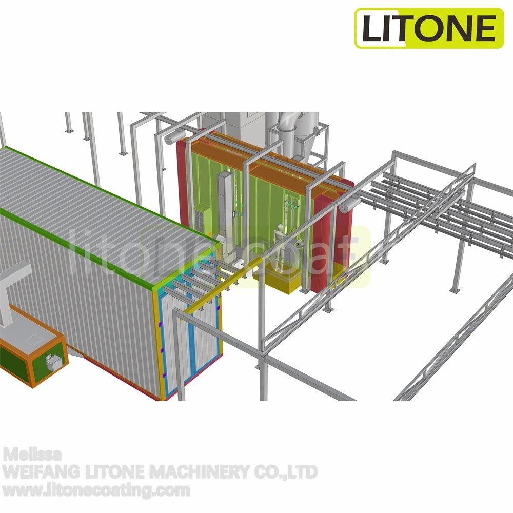 Hot Sale Aluminium Profile PP Plastic Powder Coating Booth System Fast Color Change System