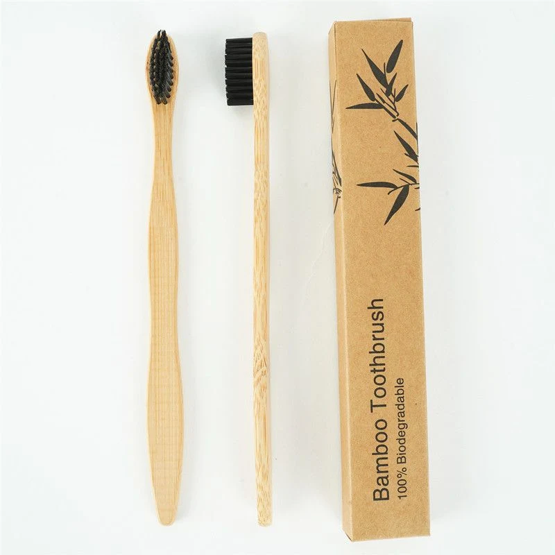 Bambu Premium escovas de dentes de madeira natural orgânico Cerdas de carvão macio Eco-Friendly Plastic-Free Embalagem