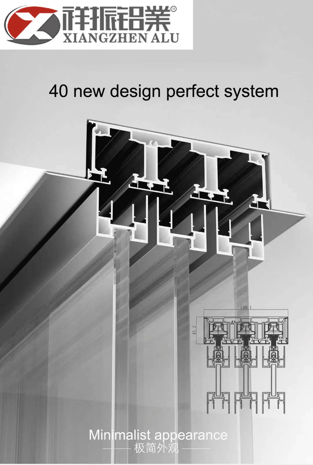 Nuevo Diseño 40 Sistema perfecto perfil de aluminio Marcos para Windows