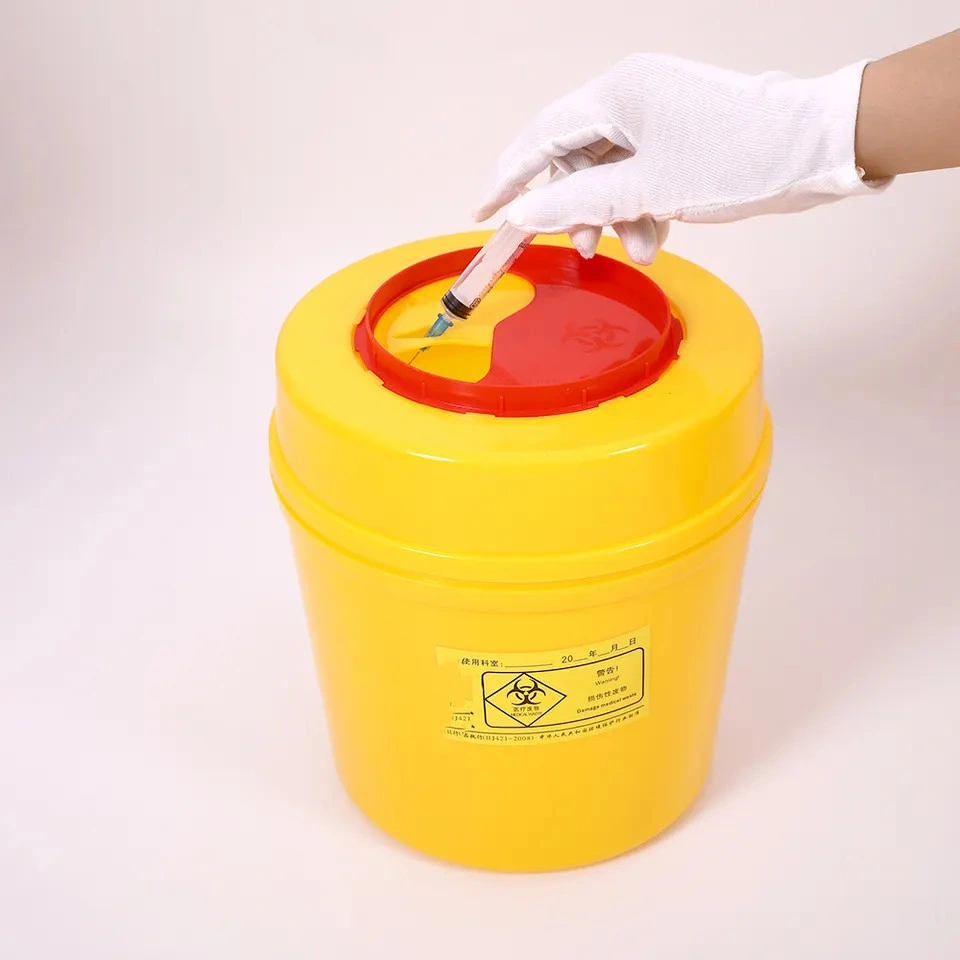 Medical Waste Box for Needle Syringe with Handles Safety Plastic Reusable Square Sharps Container 8L