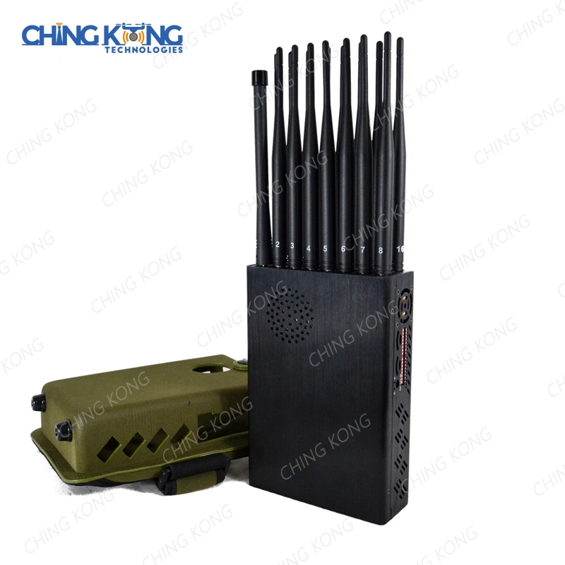 16 Antennas 16W Nylon Cover Handheld GSM/3G/4G/5g Mobile Phone Wi-Fi Lojack GPS Tracker Jammer