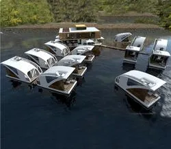 Prefab Container Hotel on Water Floating Hotel Houseboat Mobile Modular Home Tiny House