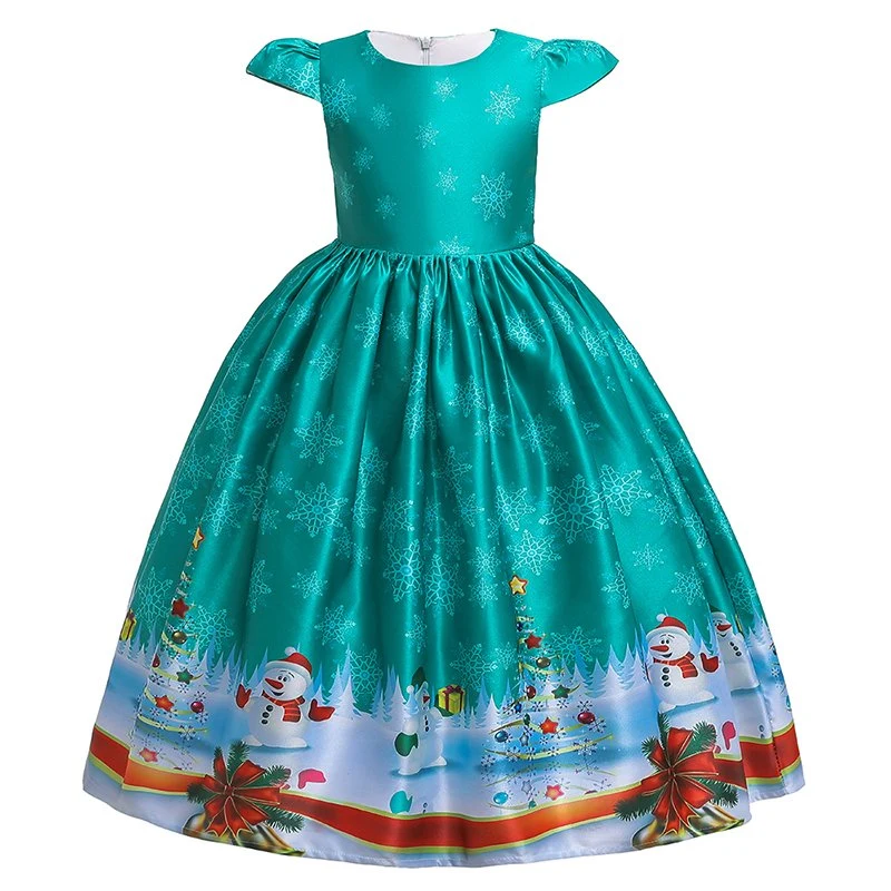 2021 Christmas Dress Baby Wear Puffy Girls Party Garment Hot Sell