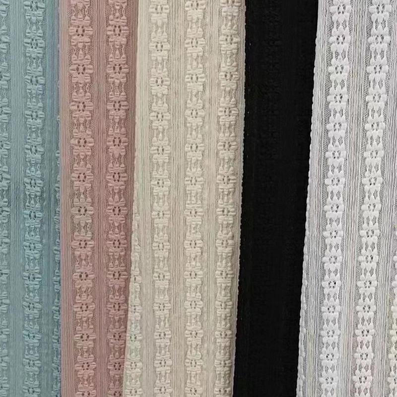 Polyester/Spandex Knitted Elastic Lace Lace Fabric Manufacturers Polyester Lace Fabrics Crochet Lace Fabric for Clothing
