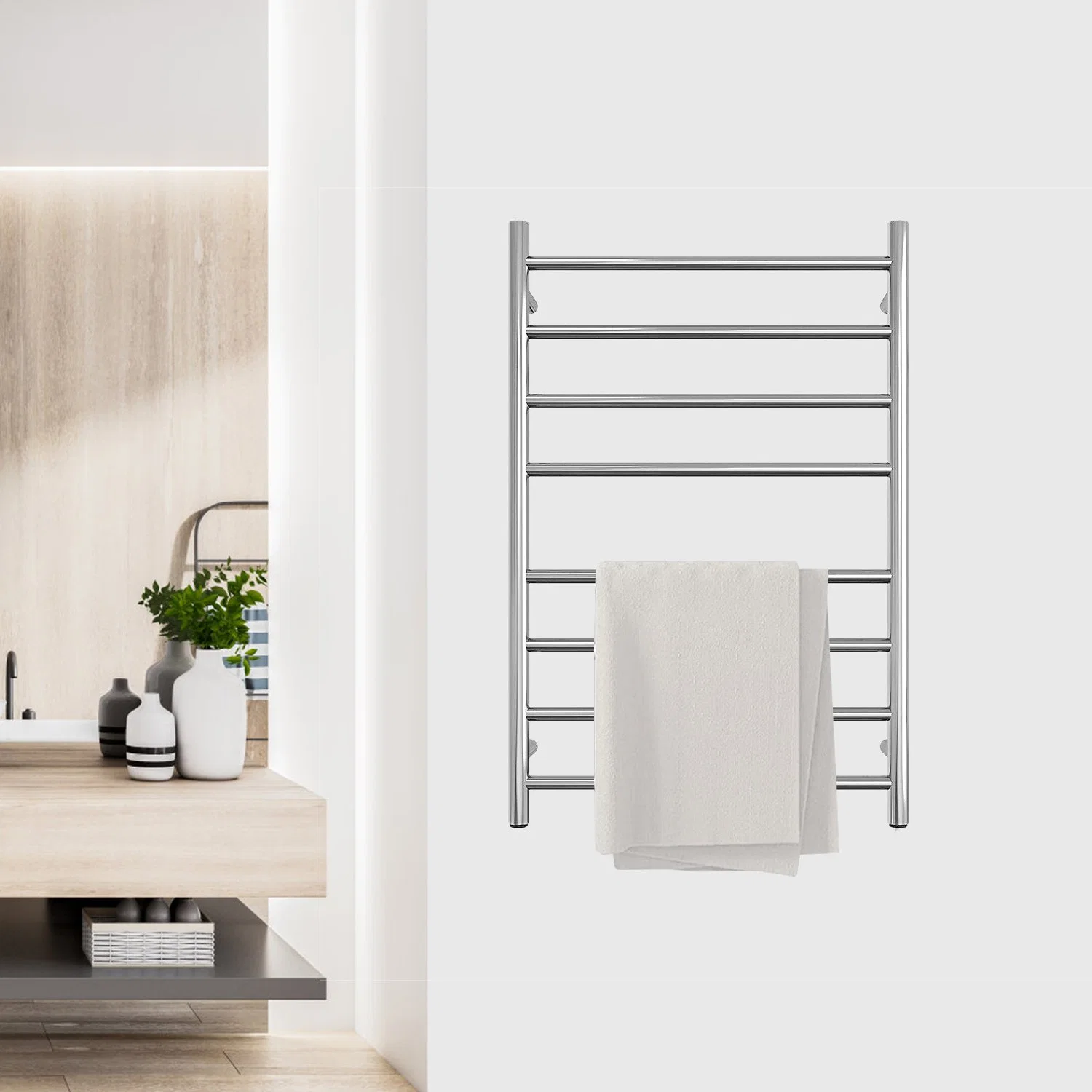 Wall Mounted Electric Towel Warmer for Bathroom 304 Stainless Steel