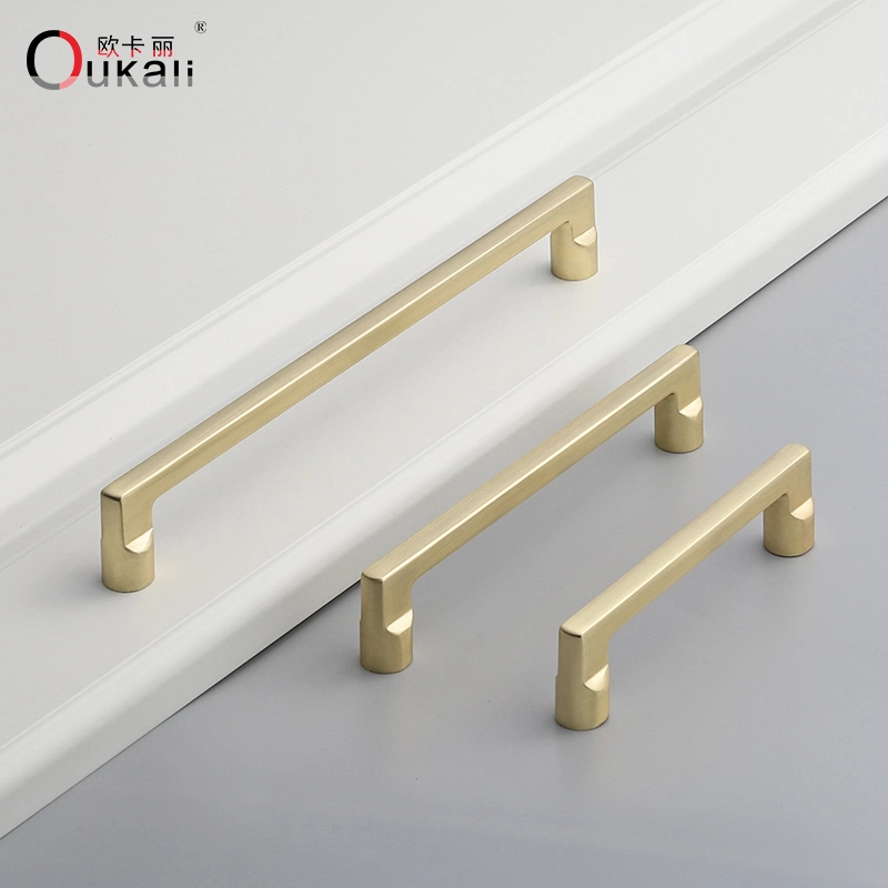 2023 New Design Zinc Alloy Furniture Pear Grey Brushed Brass Bedroom Drawer Handles