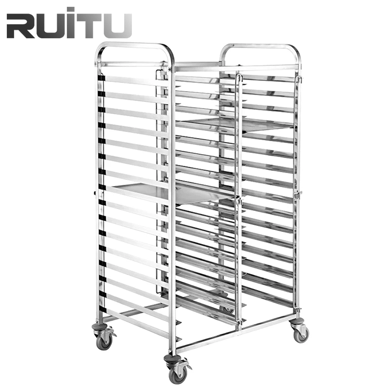 Kitchen Service Equipment Stainless Steel Restaurant Dining Food Buffet Catering Serving Transport Tea Cart Knock Down 3 Tier Trolley with Better Casters Wheels