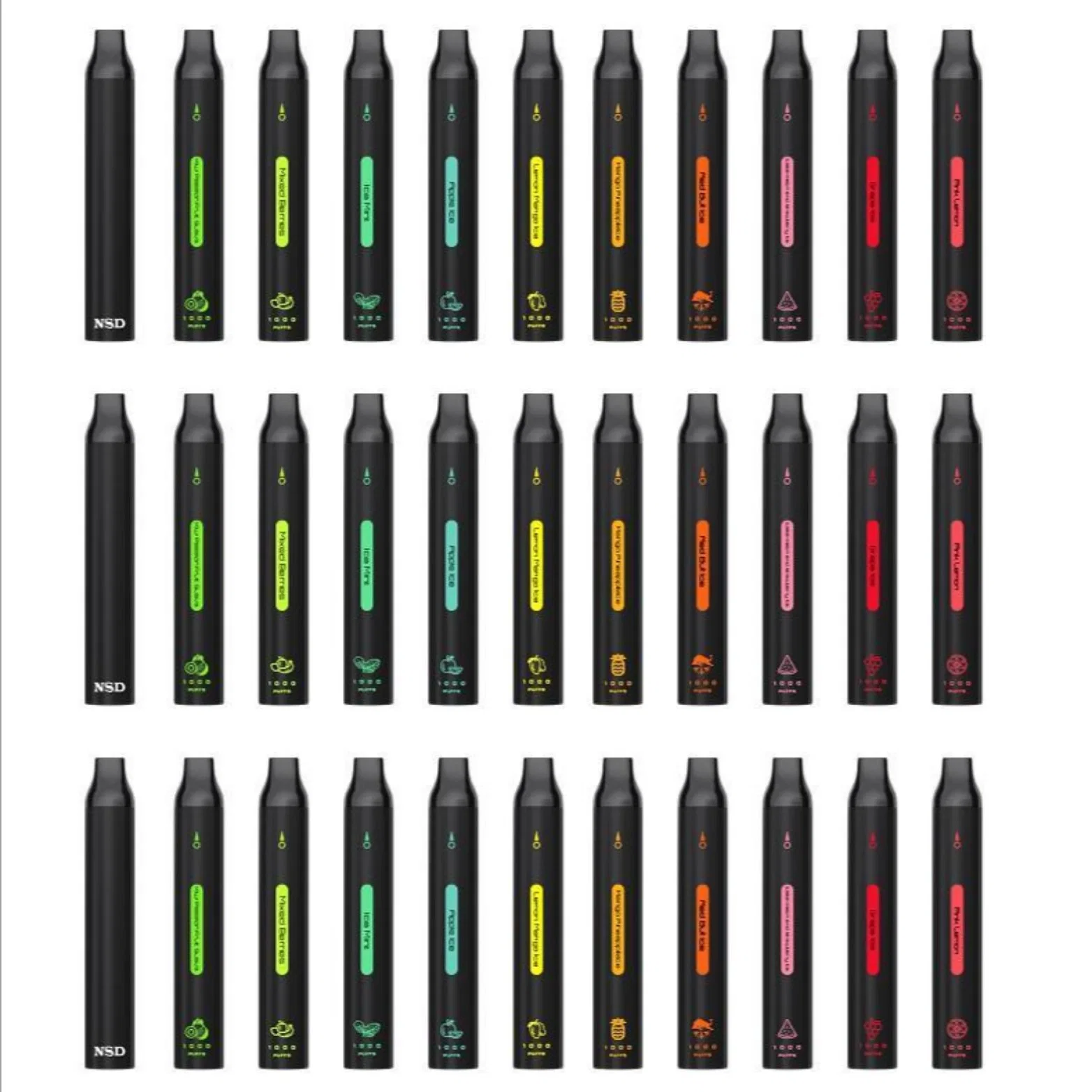 La Chine d'E-Commerce de gros de cigarettes accepter en usine personnalisée OEM / ODM Vape Pen 500 mAh batterie rechargeable de 2 ml de jus de fruits 600 800 1600 bouffées une fois Vape