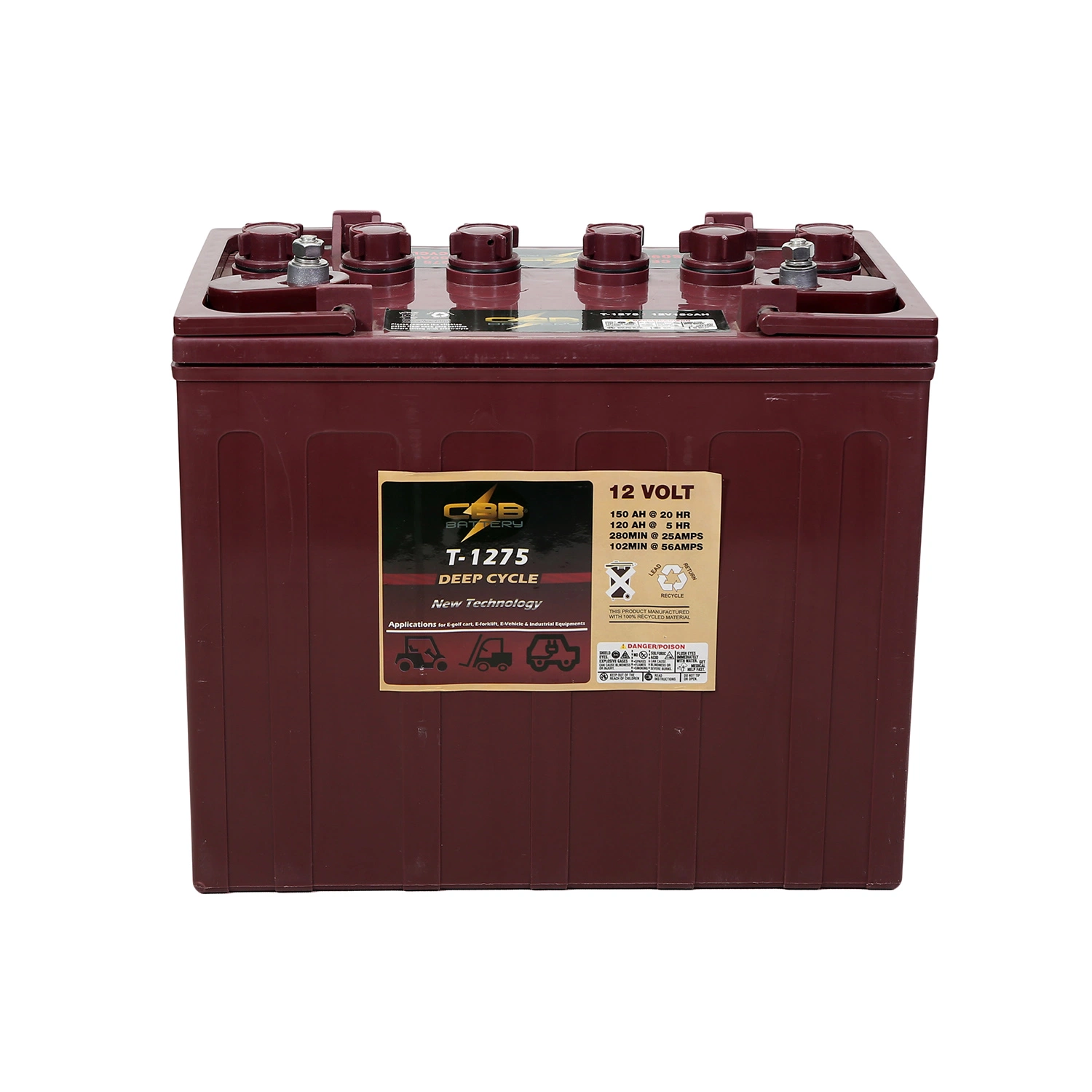 Batterie au plomb Motive à cycle profond 6V 225ah utilisée pour Machine de nettoyage de plancher chariot de golf Trojan semblable batterie gel T105