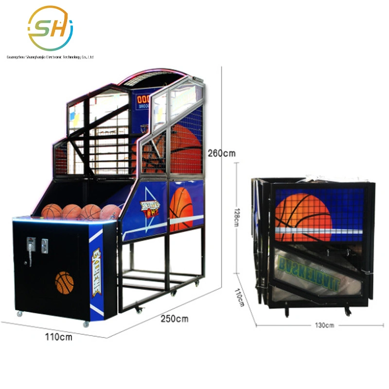 Juego City Slam Dunk Master máquina de baloncesto plegable Básquetbol grande Máquina de juego máquina de juego operada por monedas para niños