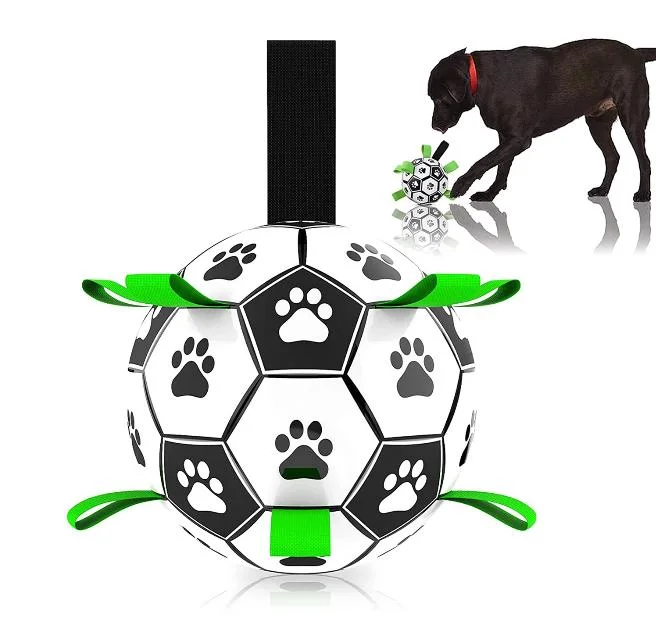 Interactive Dog Toy Paw Football Toys for Puppy Large Dogs Outdoor Training Pet Bite Chew Soccer Ball Toys with Inflator