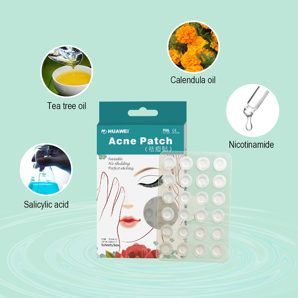 Acne Pimple Patch Hydrocolloid Invisible Spots Treatment Tea Tree Oil 24dots/Sheet