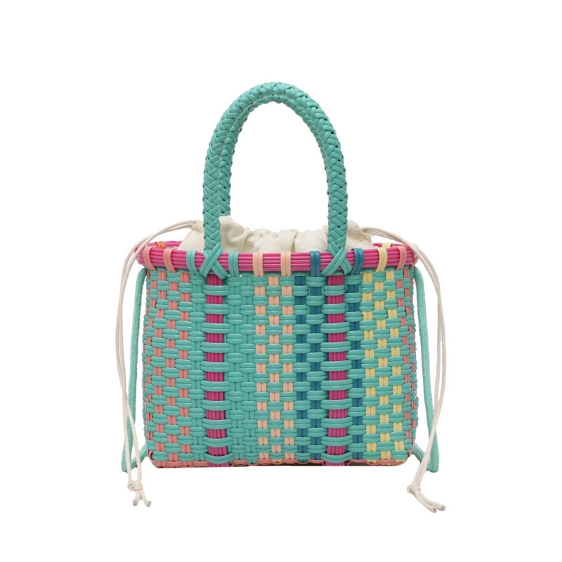 Women Crochet Handbag Beach Tote Bag Plastic Straw Bag Hand Woven Bag Summer Wyz16455