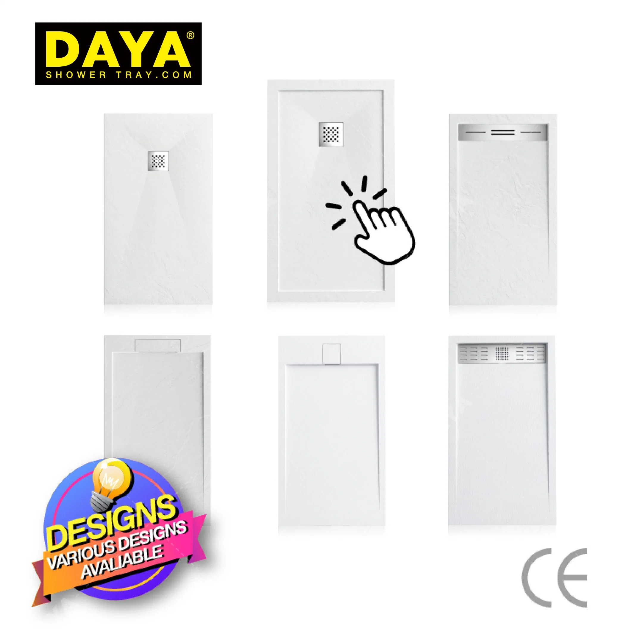 Shower Tray Daya 2021 New ACR-Shape Acrylic Resin SMC Bathroom Shower Tray