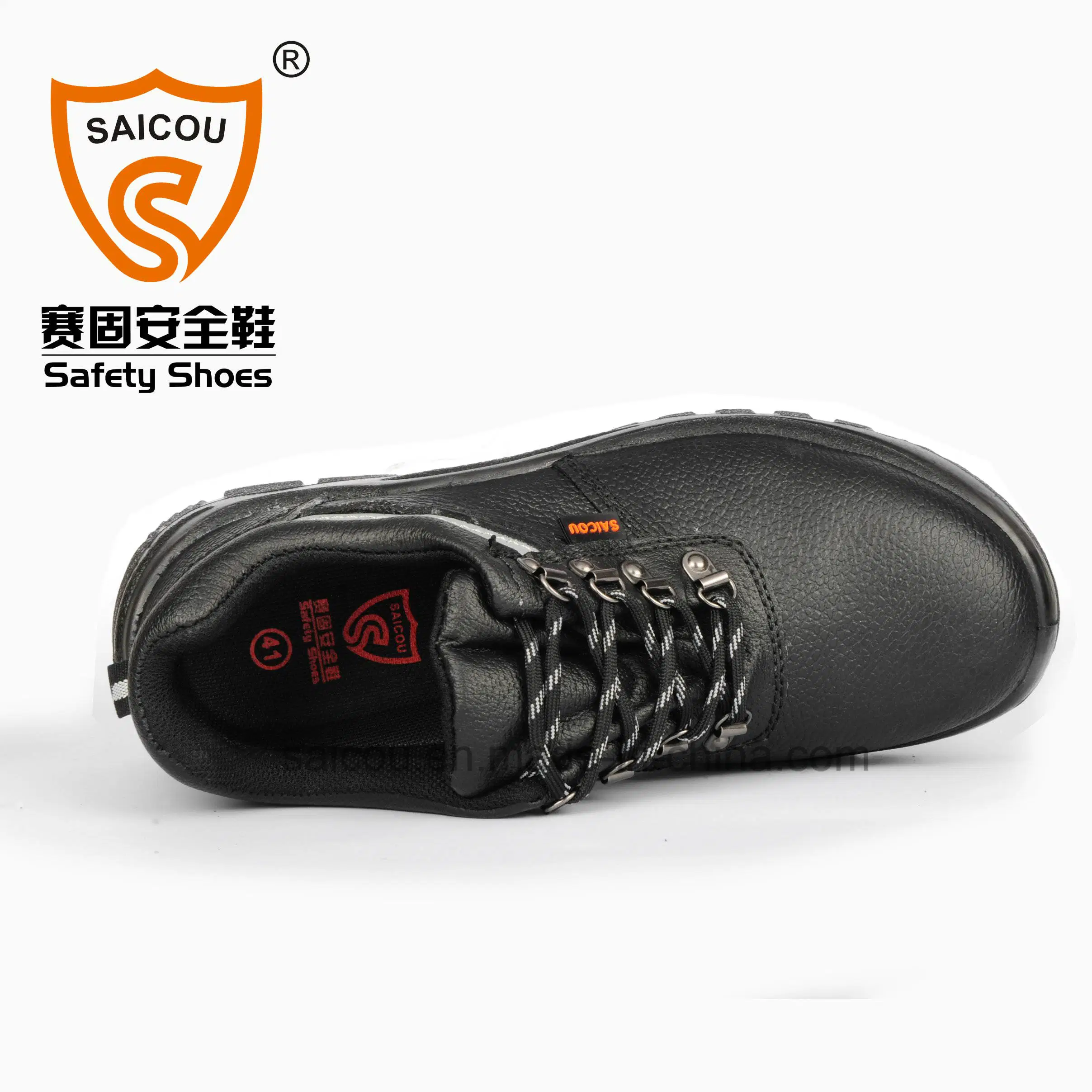 China Black Steel Buffalo Leather Security Safety Shoes