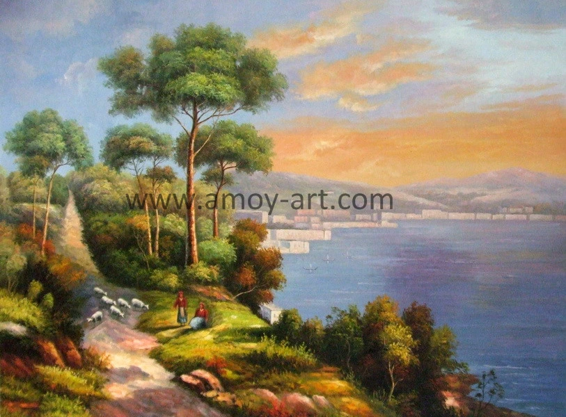 Chinese Classical Landscape Oil Painting on Canvas