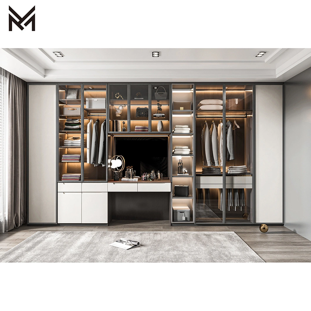 Custom Modern Designs Bedroom Furniture Walk in Wardrobe Closet