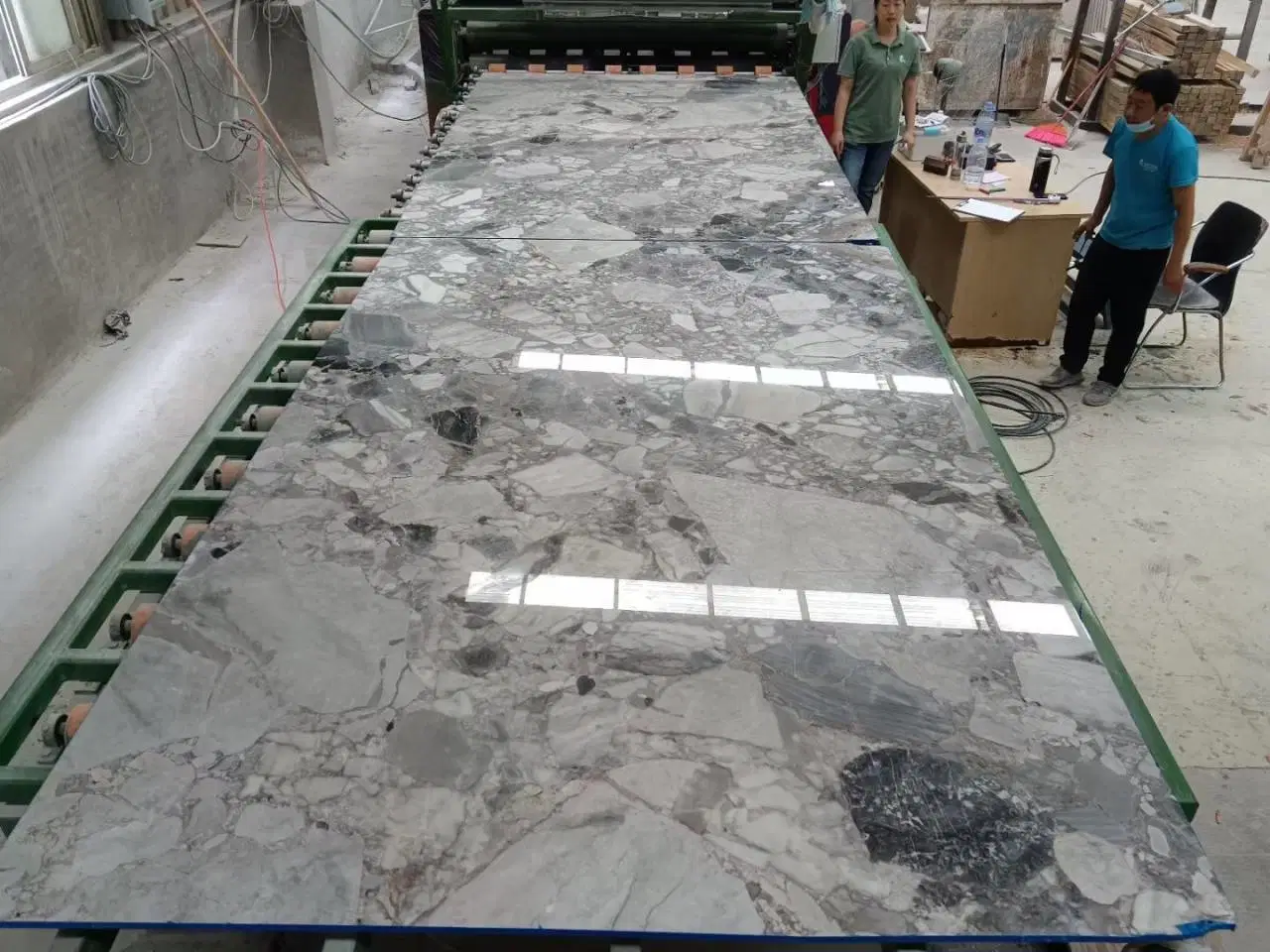 Natural Panda Grey Jumbo Marble Customized Size Black White for Countertop and Big Slabs/Tiles
