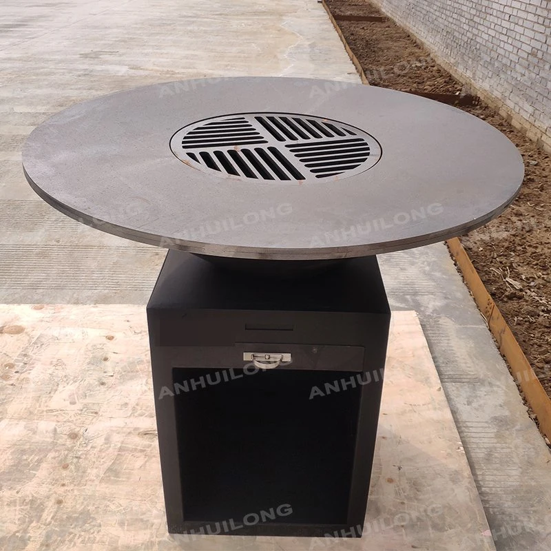 D1000*H1000mm acero corten el polvo negro pintado para Garden Party Campling barbacoa cocinar