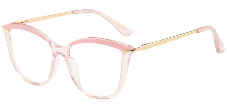 Gold Metal Lug and Temples Combination Colors of Frame Tr90 Women Eyeglasses