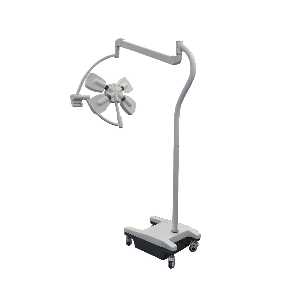 Medical Mobile Portable Shadowless Operating Light Manufacturer LED Surgical Lamp Flower Pedal Design for Hospital Room Use
