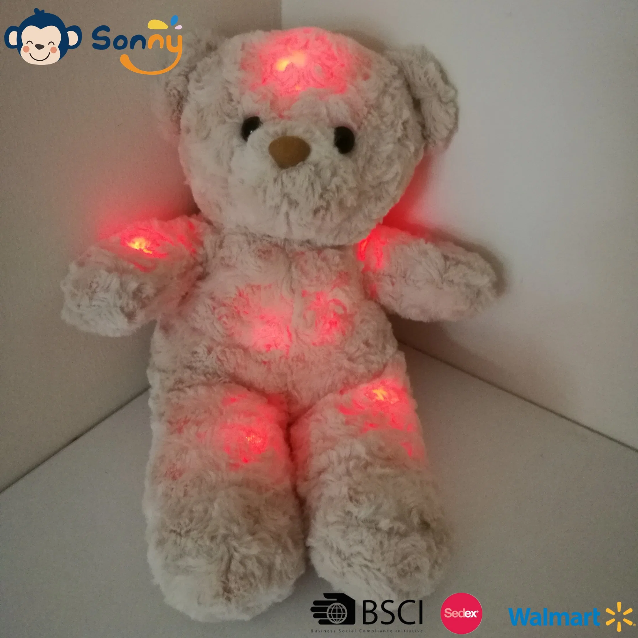 La iluminación LED Venta caliente perro de peluche y juguete de oso