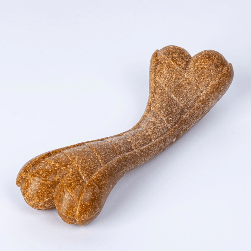 Fibre de bois haute simuler la forme osseuse chien Chew Toy