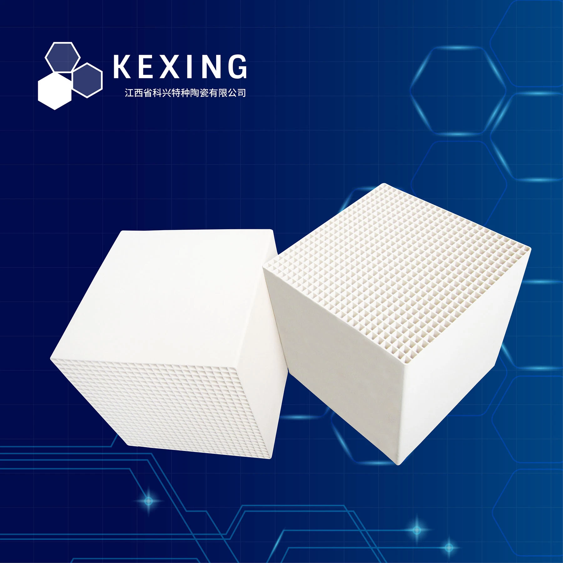 Alumina	25X25 Cell, 150X150X150mm	Honeycomb Ceramic Substrate	for Rto, Rco