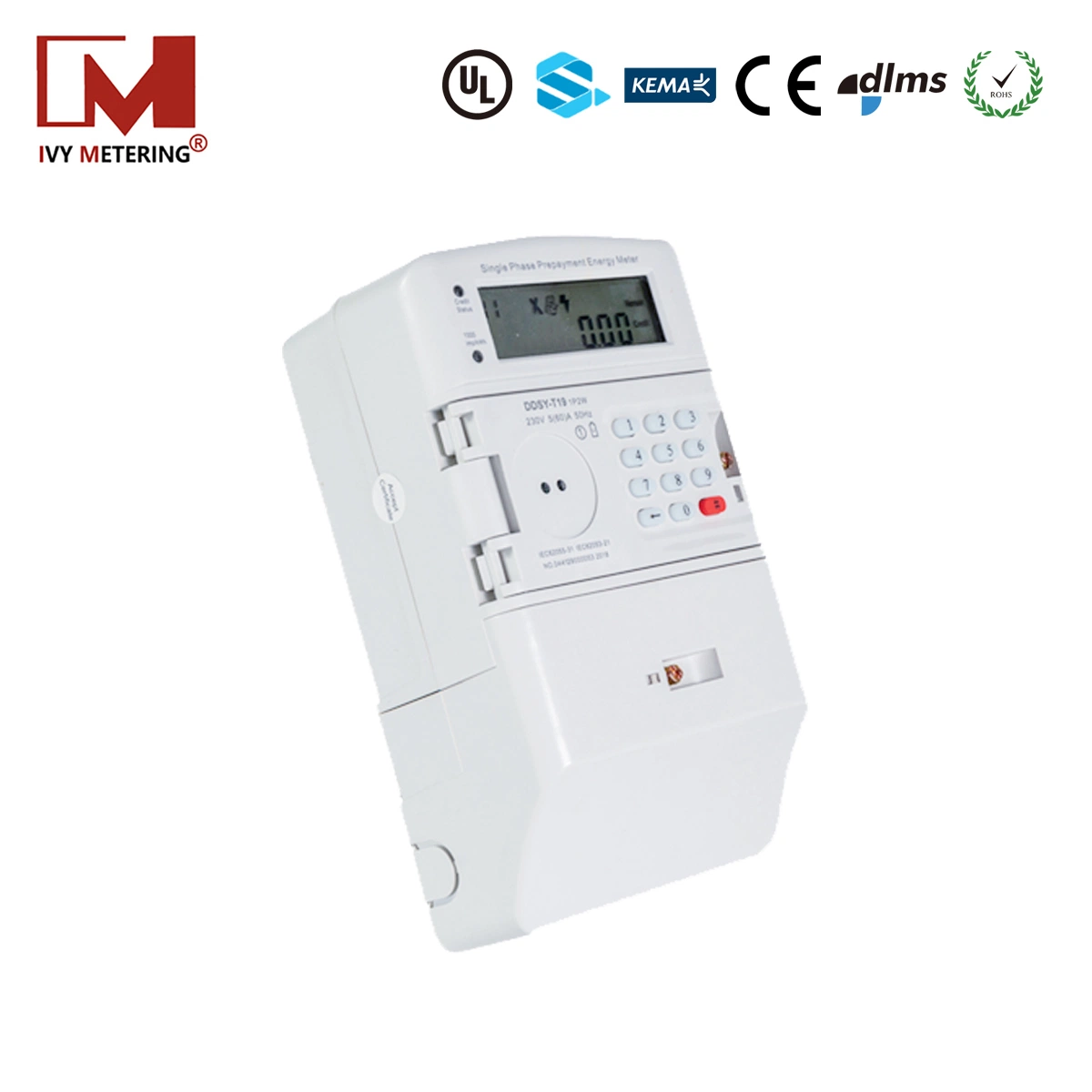 Single Phase GPRS Kwh Smart Prepaid Electricity Meter 100A 50Hz