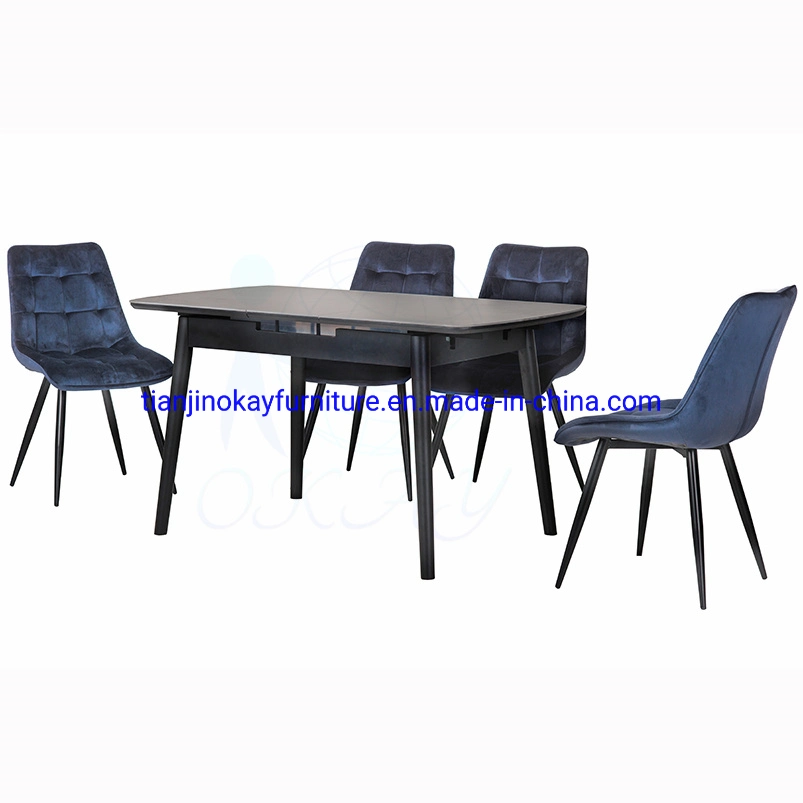 Vendedor caliente madera maciza Mesa de Comedor Extensible mesa de comedor Muebles de lujo en conjuntos de 6 sillas de piedra de Mármol de Cerámica de sinterizado juego de mesa de comedor