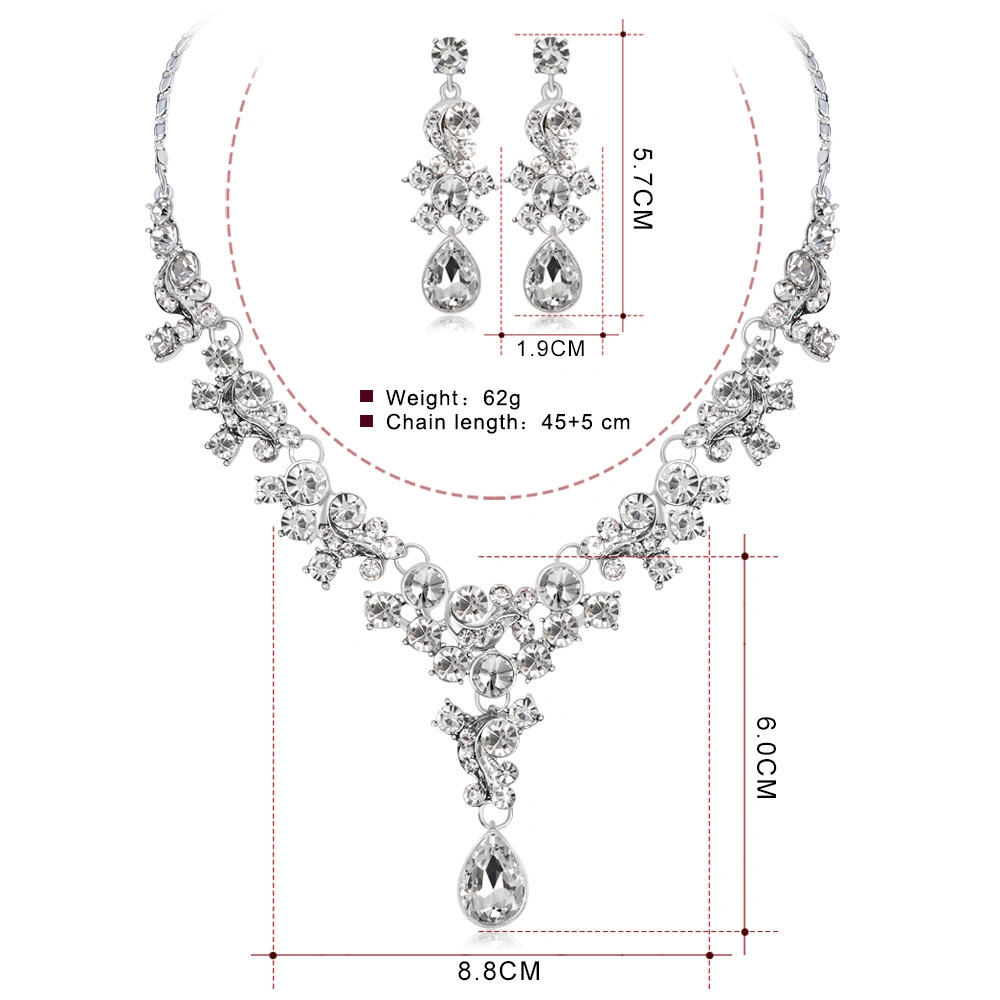 Свадебные украшения для девочек простые классические ожерелье с Earring устраивающих
