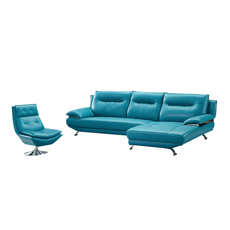 Moderno sofá de couro com cadeira