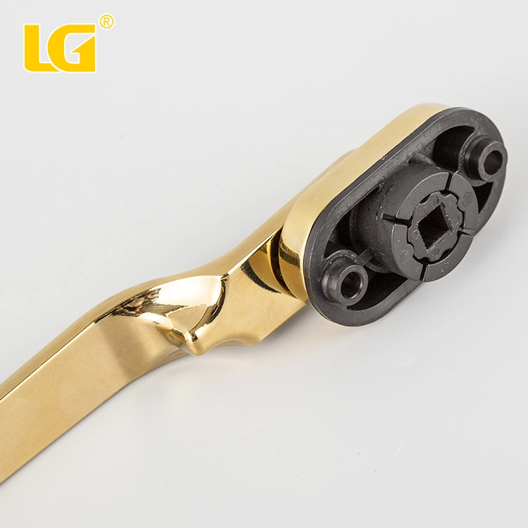 ISO9001 Ningbo LG OEM Fashion Design Privacy PVD Golden Satin Chrome Color Zinc Alloy Interior Door Lever Handle