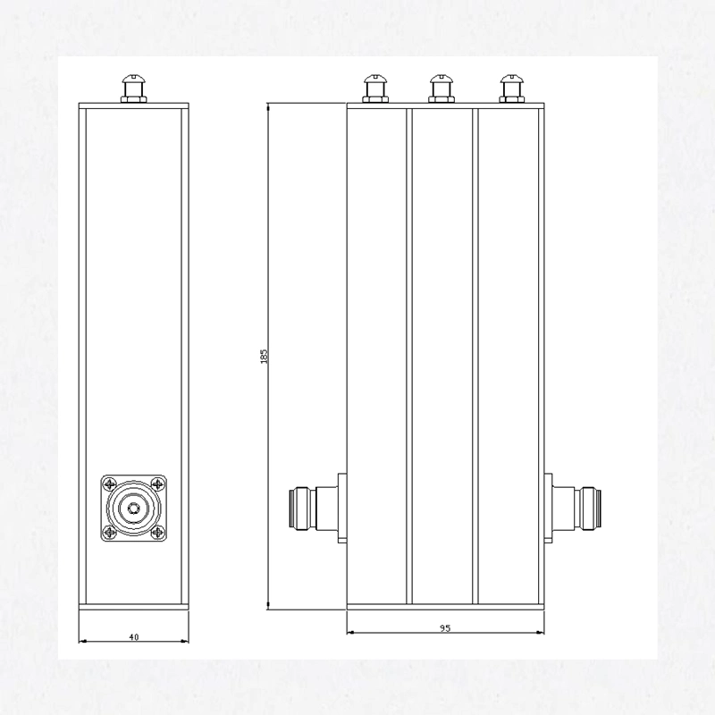 Filtro helicoidal UHF de 380-520MHz de la cavidad de RF Pase de banda del filtro helicoidal hembra N