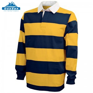 Custom Long Sleeve Heavy Cotton Classical Knitted Rugby Shirts