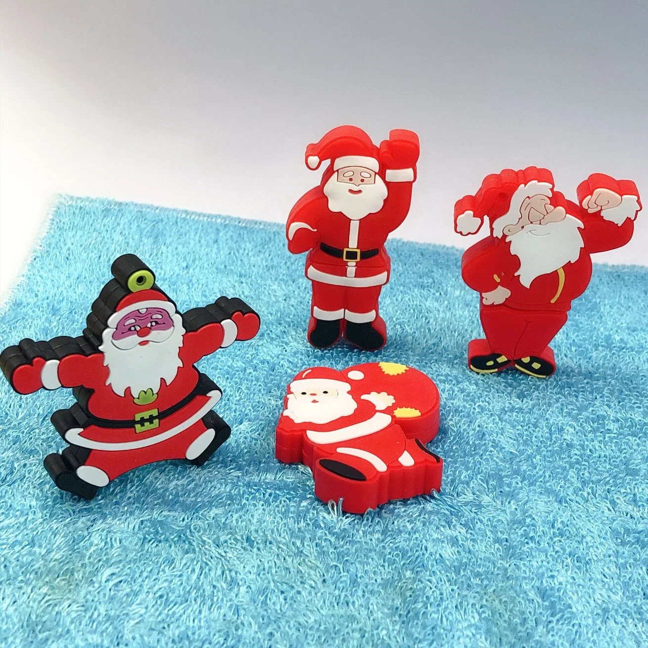 Santa Claus PVC U disco de Navidad USB Flash Stick