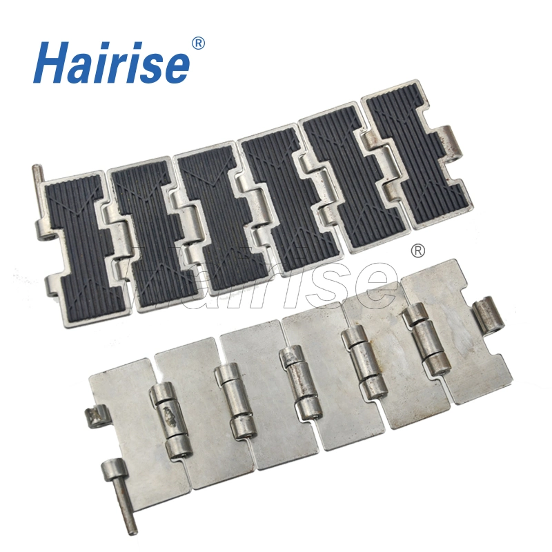 Hairise Flat Top Chain 812fh Series Stainless Steel Rubber with FDA& Gsg Certificate