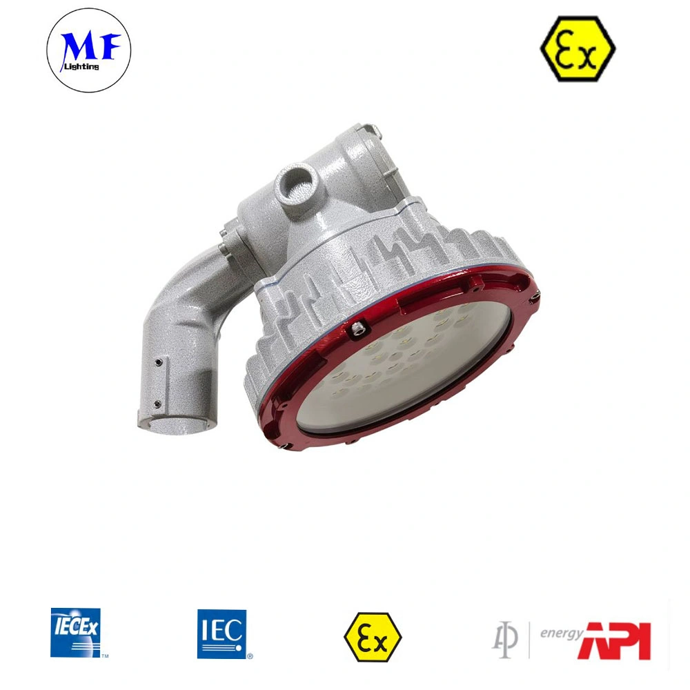 Factory Price Atex Certified 40W IP65 IP66 Ik10 150lm/W 10 Years Long Lifespan Gas Station Oil Explosion Proof Light