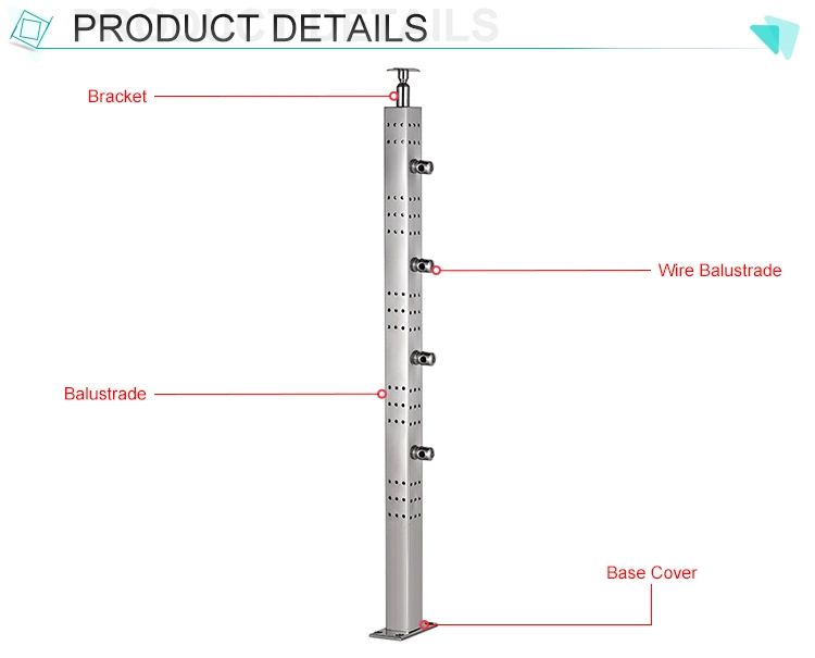 Staircase Fence Pole Hardware Parts Direct Handrail Brushed Stainless Steel Railing