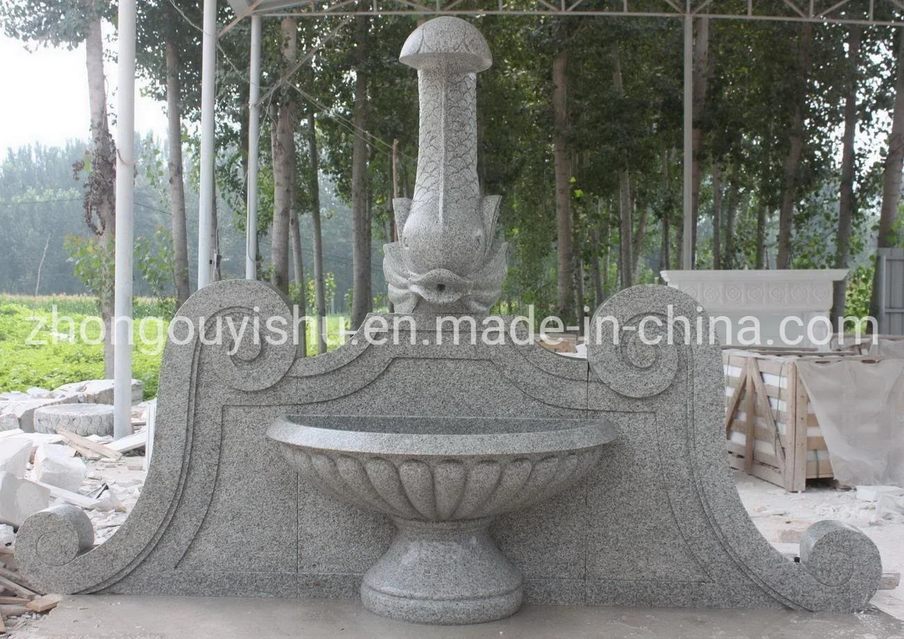 Escultura de Fuente de pared de agua al aire libre de piedra de mármol