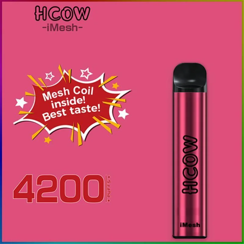 Hcow Mesh Coil Disposable/Chargeable Vape 4200 Puffs Device Kit Cigarettes Rechargeable Vape