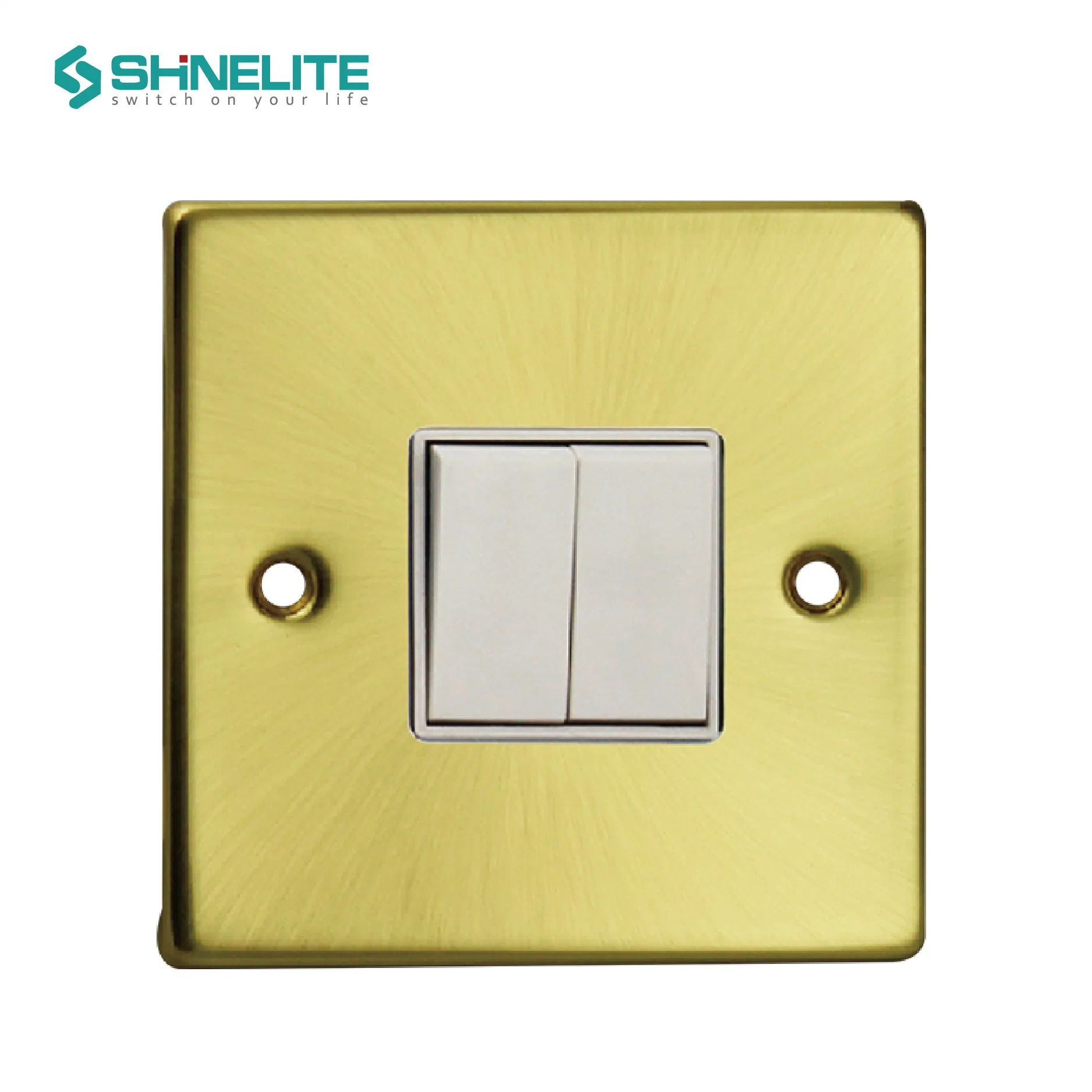 2 Gang 2 Way Stainless Steel Plate Light Switch OEM