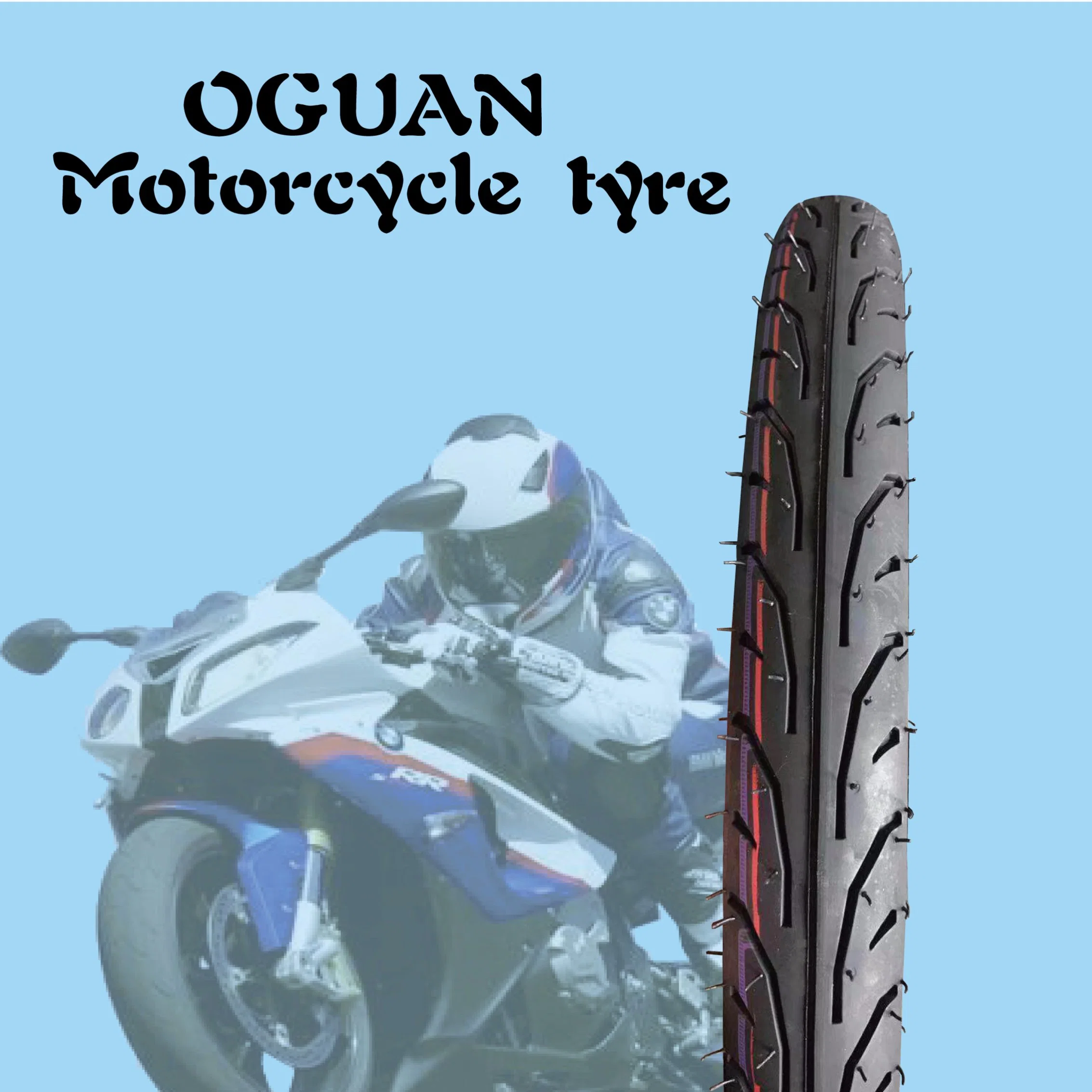 80/90-17ISO 17 pulgadas Nuevo OEM 6pr el sesgo de la correa de nylon de caucho natural de los neumáticos el neumático de vacío de la motocicleta