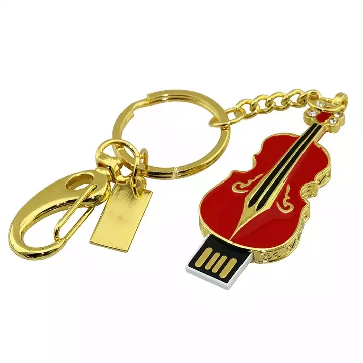 Regalos de tendencias de la música de cristal forma Cello Memoria USB 32 GB en forma de violín unidades Flash USB 64 GB.