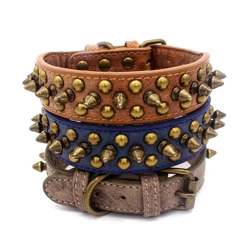 Studded Tactical Spike Leather Pet Tie Pet Collar Price