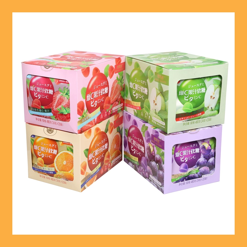 Soft Jelly Candy Manufacturer Orange Flavor Vc Fruit Juicy Sugar and Sweets