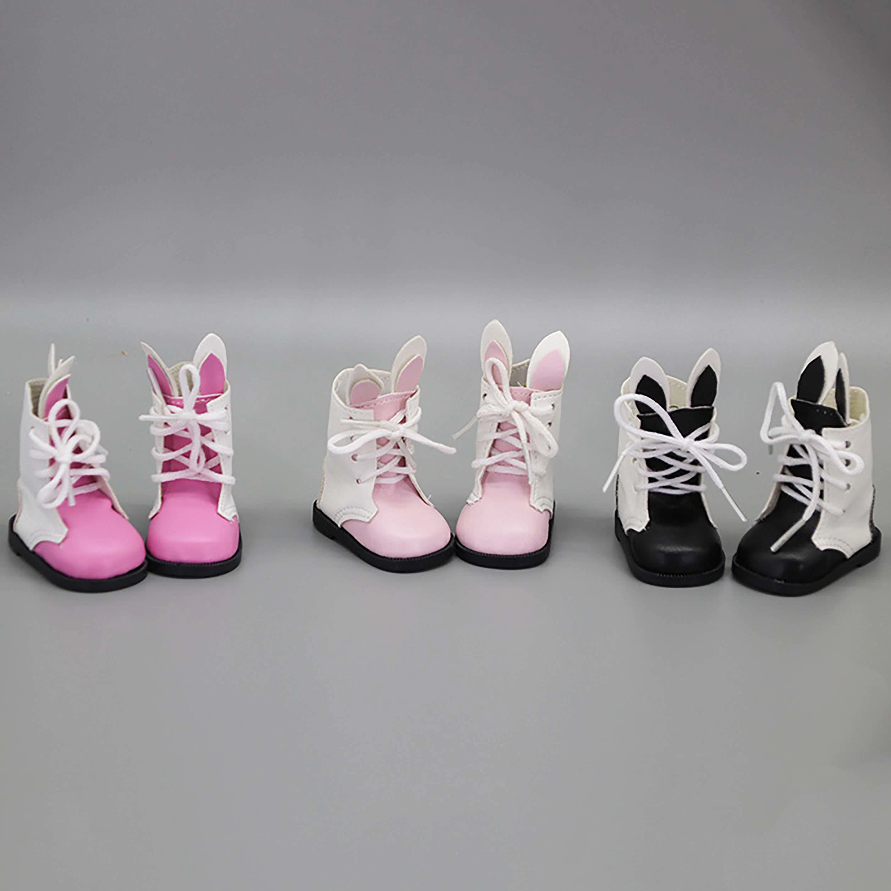 8 Pairs Doll Shoes Fit 14.5 Inch American Doll Wellie Wishers Doll Including Boots Sandals Sneakers Leather Shoes