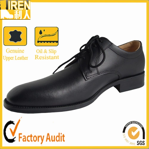 Zapatos de piel genuina negros para hombre estilo policía militar Zapatos de oficina