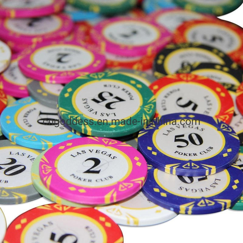 Custom Made Ceramic Poker Chip with Rolling Edge for Casino